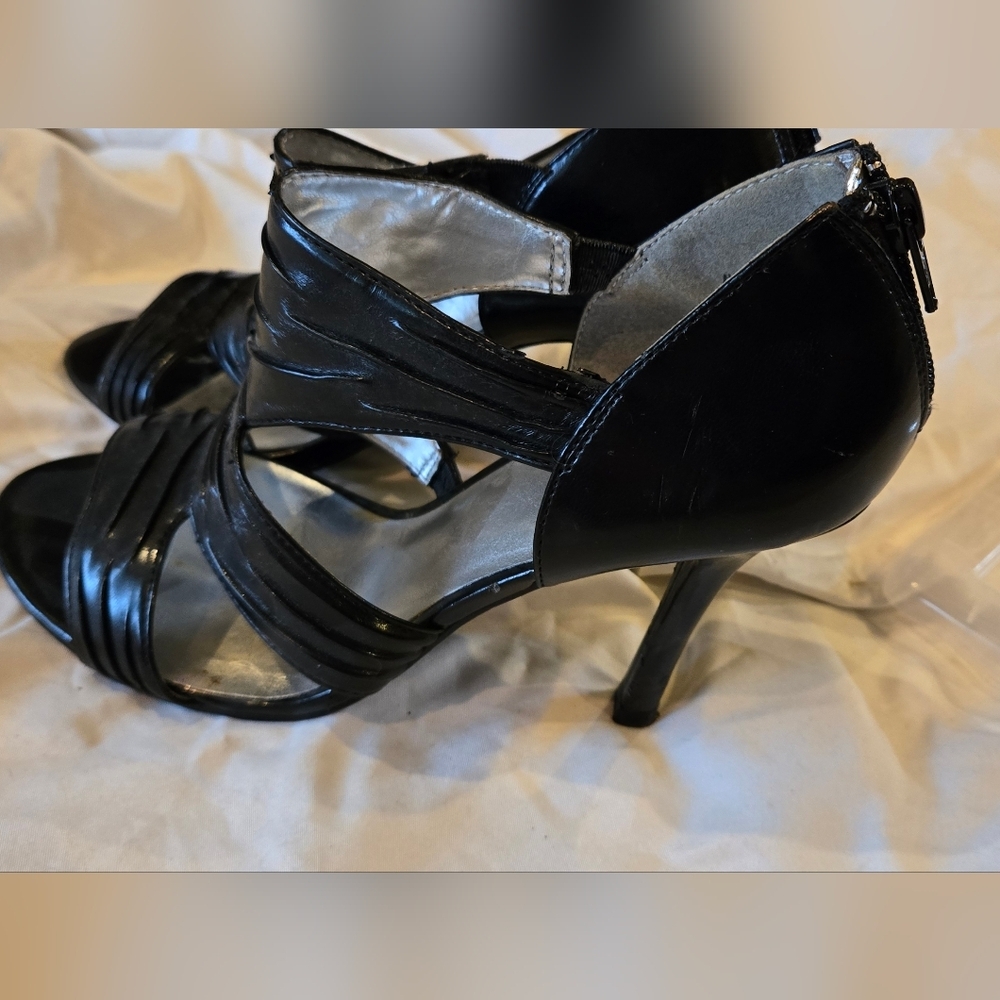 Diba Black Stiletto Heels with Criss-Cross Straps